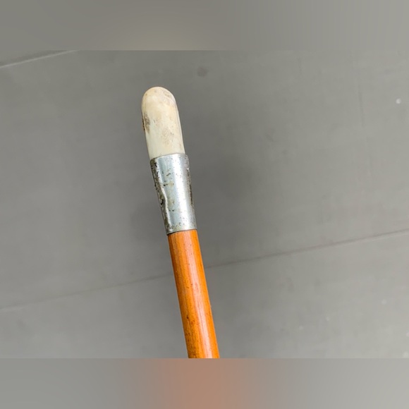 Antique Stag Antler Sterling Silver Wood Leather Horse Riding Crop Equestrian - Picture 6 of 16